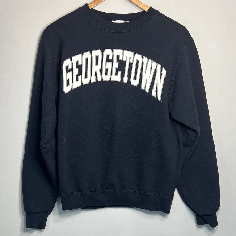 Champion Georgetown Navy Crewneck Sweatshirt size S